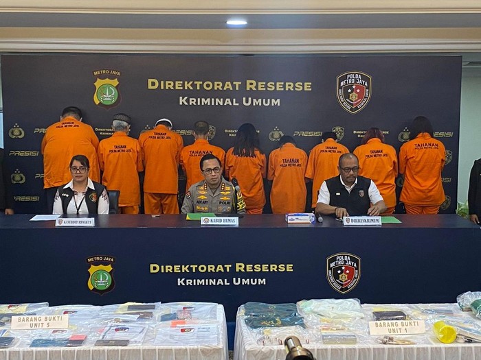 Polda Metro Jaya merilis kasus tindak pidana perdagangan orang.