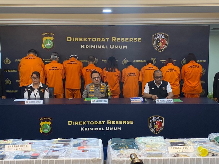 Polda Metro Jaya merilis kasus tindak pidana perdagangan orang.