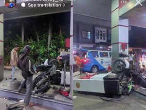 Sopir Angkot JakLingko Nabrak-nabrak di SPBU Joglo Dipecat