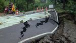 Penampakan Jalan Terbelah di Pelabuhan Ratu Sukabumi