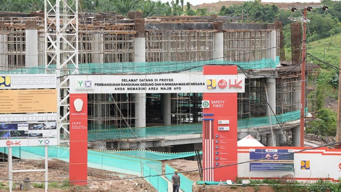 Proyek pembangunan Masjid IKN.