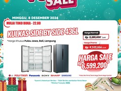 Kulkas Side by Side 472L Hemat Rp 2,7 Juta di Transmart Full Day Sale