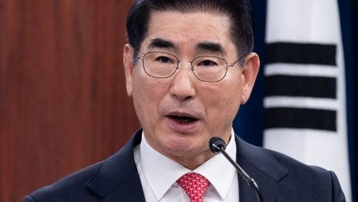 (FILES) Kim Yong-hyun, then-defence minister of South Korea, speaks during a press conference during the US-Republic of Korea (ROK) Security Consultative Meeting at the Pentagon in Washington, DC, on October 30, 2024. South Koreas former defence minister Kim Yong-hyun has been arrested over his role in a martial law declaration that plunged the country into turmoil, local media reported on December 8, 2024. Kim had already resigned after the brief imposition of martial law on December 3 by President Yoon Suk Yeol that saw soldiers and helicopters sent to parliament. (Photo by SAUL LOEB / AFP)