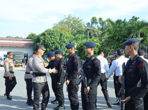 Kapolres Inhu Lepas Personel BKO Brimob Usai Pilkada Tuntas