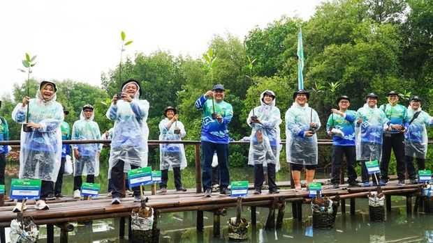 Kegiatan penanaman mangrove oleh BPKH, Sabtu (7/12/2024)