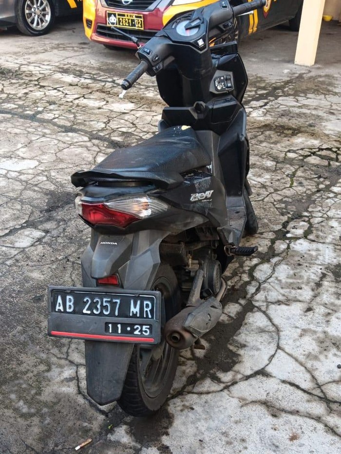 Motor milik 2 laki-laki yang viral dinarasikan klitih tertangkap di Jalan Kaliurang, Sleman, Minggu (8/12/2024).