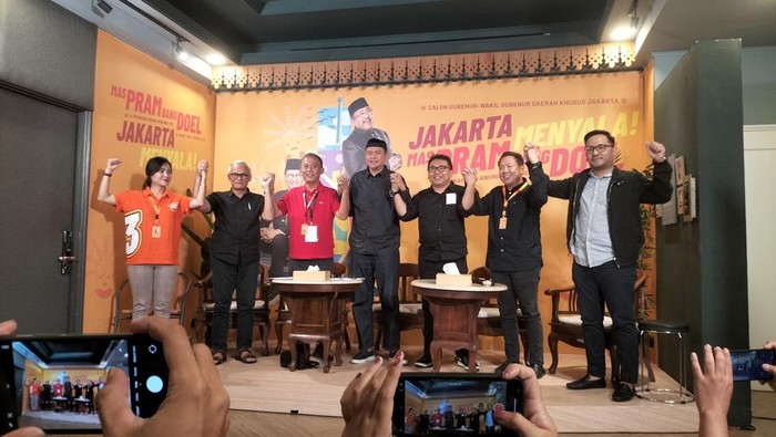 Konferensi pers timses Pramono-Rano (Maulani/detikcom)
