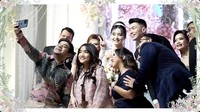 Ada Fuji bersama Fadil Jaidi serta Kiky Saputri dan suami menghadiri resepsi pernikahan Vior dan Vincent. Foto: dok. Channel YouTube Nita Vior