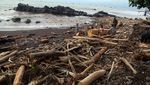Sampah Kotori Pantai Loji Sukabumi