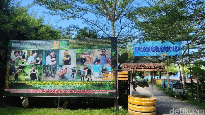 Rahmat Zoo and Park, salah satu lokasi wisata yang dapat dikunjungi di Serdang Bedagai (Sergai), Sumatera Utara. (Foto: Ahmad Arfah/detikSumut).