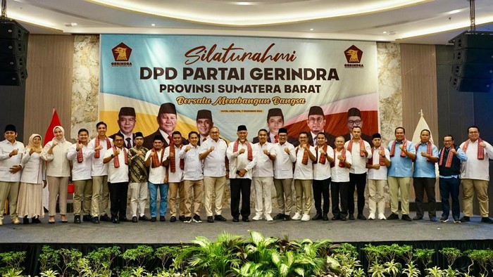 Silaturahmi DPD Gerindra Sumbar dengan kepala daerah terpilih.