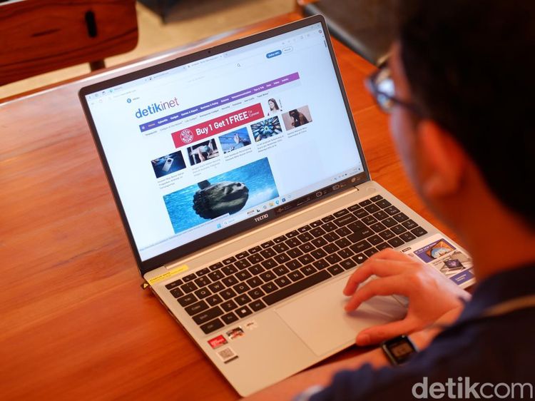 Wujud Tecno Megabook K16S, Laptop Rp 6 Juta Layar 16 Inch