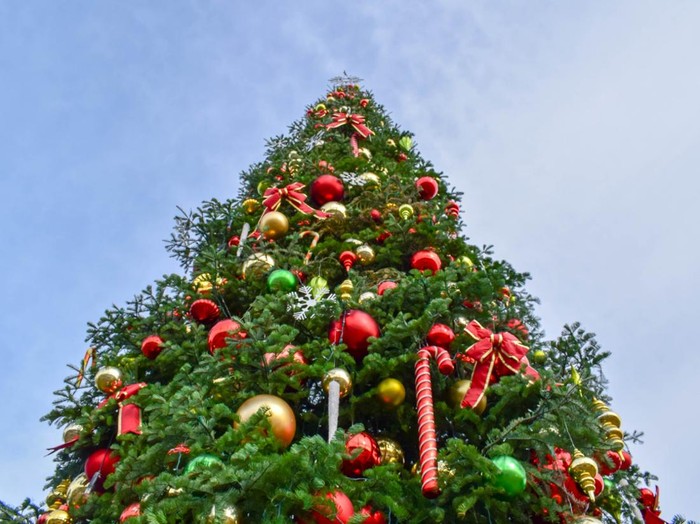 Ilustrasi pohon natal raksasa