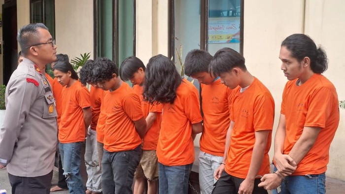 Polsek Sunggal saat merilis kasus tawuran mahasiswa di Medan. (Dok. Polsek Sunggal)
