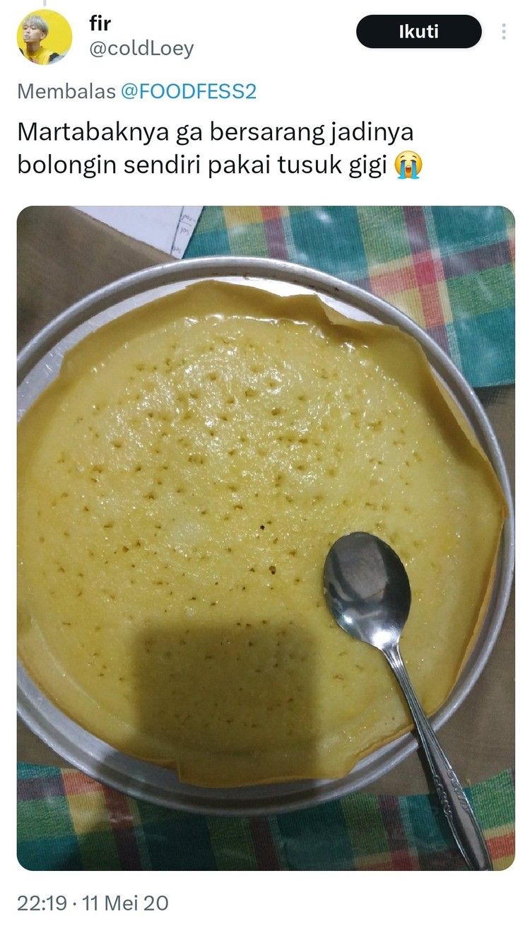 Serba-serbi Netizen Gagal Masak, Bolunya Sekeras Ban Namanya juga hidup baru pertama kali, nggak bisa langsung master dalam banyak hal, dong. Termasuk juga urusan masak-masak. Kalau gagal, ketawain aja.