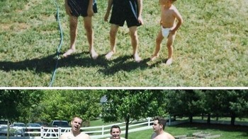 Seorang ibu membuat ulang foto anak-anaknya setelah 18 tahun kemudian. Foto: Boredpanda