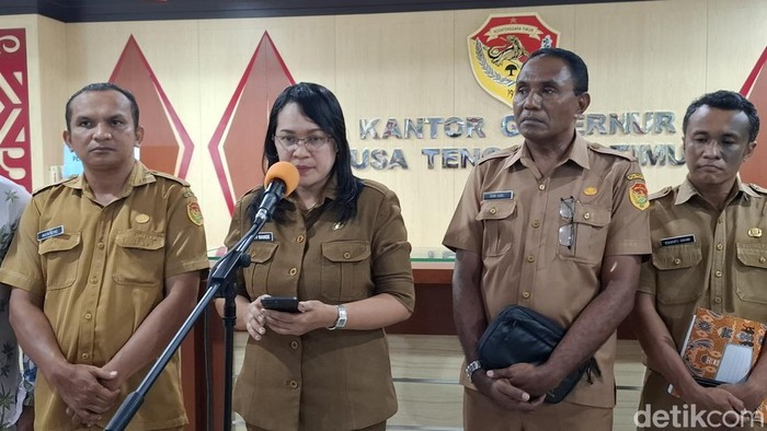 Pemprov NTT saat konferensi pers penetapan tarif kendaraan bermotor, Selasa (10/12/2024). (Foto: Yufengki Bria/detikBali)
