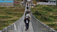 Jhinu dengan jembatan gantung yang ikonik.