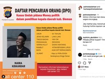 1 Tersangka Politik Uang di Sleman Ditetapkan Masuk DPO