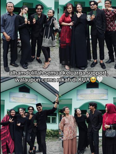 Foto pasangan yang menikah di KUA, viral di media sosial.