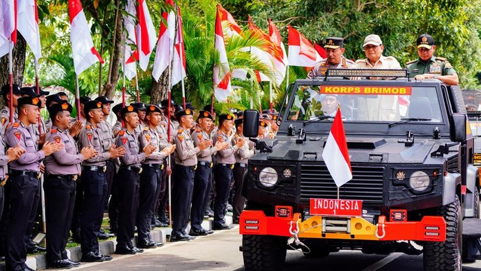 Presiden Prabowo Subianto hadiri Apel Kasatwil Polri 2024 di Akademi Kepolisian, Semarang, Jawa Tengah (Jateng) pada Rabu (11/12/2024).