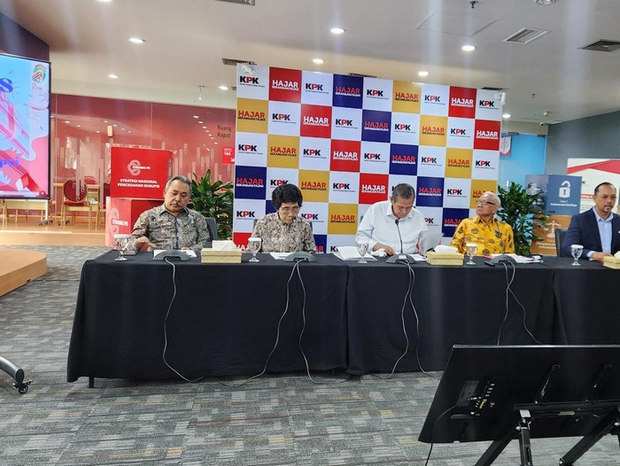 Konferensi pers capaian kerja Dewas KPK periode 2019-2024 selama lima tahun terakhir (Adrial/detikcom)