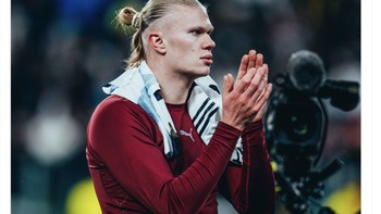 Akun City di X mengucapkan terima kasih atas dukungan suporter di kandang Juventus. Foto: X.com