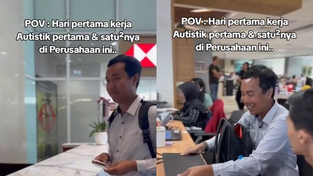 Potret Osha penyandang autisme bekerja di kantor.