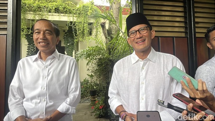 Sandiaga Uno saat bertemu Jokowi di Sumber, Solo, Kamis (12/12/2024).