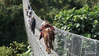 Melewati jembatan gantung
