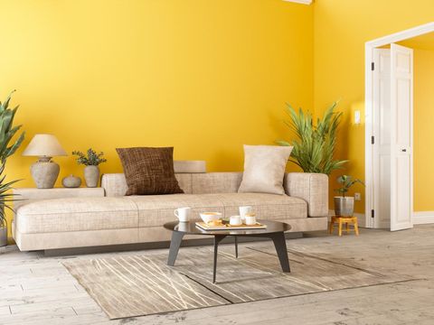 Interior Ruang Tamu Kuning