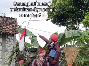 Viral Kirab Pengantin Unik Pakai Motor Roda Tiga, Reaksi Pengantin Disorot