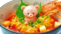 Bagaimana tidak? Menu andalannya adalah semangkuk sushi bowl dengan beruang lucu di tengah seperti ini. Untuk ikannya memakai toro alias tuna. Foto: Sora News 24