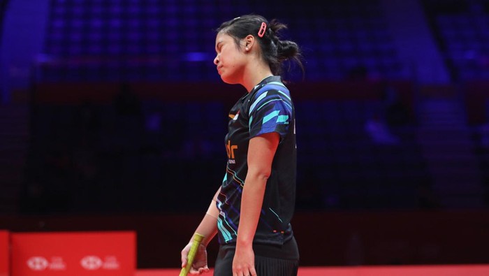 Tunggal putri Indonesia Gregoria Mariska Tunjung kandas di fase grup BWF World Tour Finals 2024.