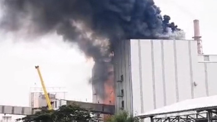 Kebakaran di kawasan pabrik Petrokimia Gresik.