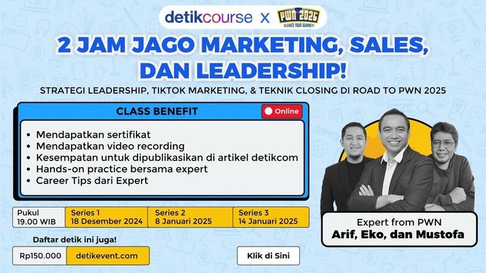 Kelas online marketing, sales, dan leadership
