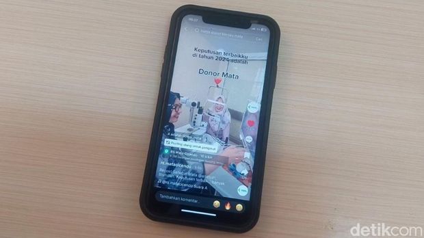Konten Amirush daftar jadi calon pedonor kornea mata di RS Mata Cicendo yang viral di TikTok.
