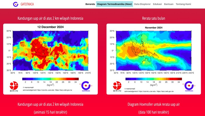 Tampilan kondisi atmosfer wilayah Indonesia per 12 Desember 2024