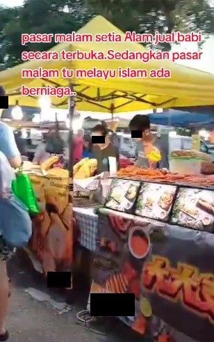 Wanita Muslim Protes Banyak yang Jualan Daging Babi di Pasar Malam