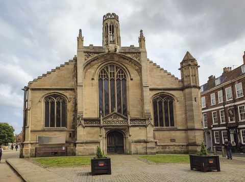 York, UK - May 21, 2024: Old gothic tudor buildings at street of York England UK