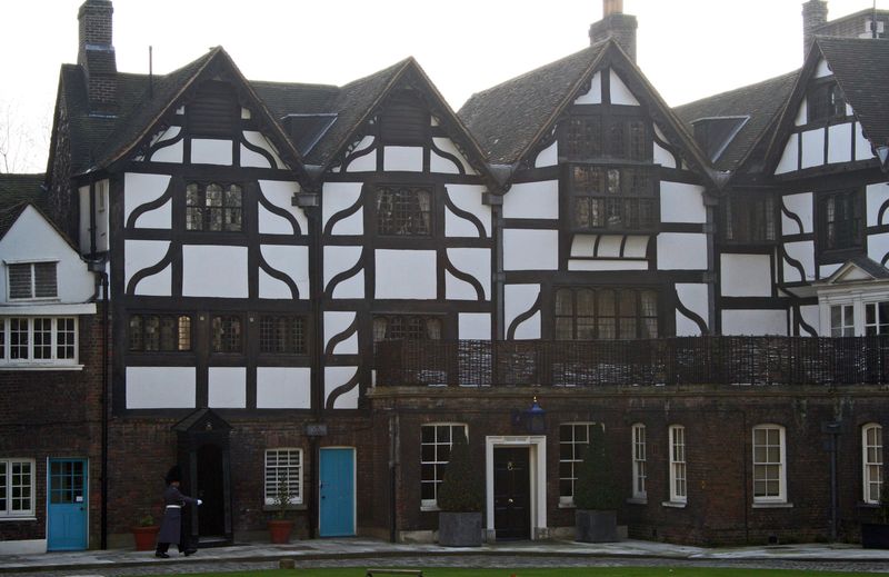 London, England - March 21, 2009: The residences within the innermost ward of the Tower of London, including the Queen's House.