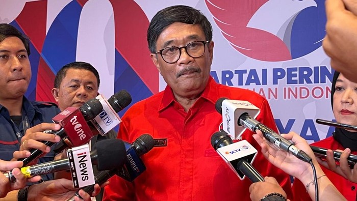 Ketua DPP PDIP, Djarot Saiful Hidayat, di JIExpo Kemayoran, Jakarta Pusat, Sabtu (14/12/2024).