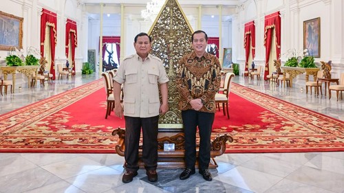 Gubernur NTB terpilih, Lalu Muhamad Iqbal, menemui Presiden Prabowo Subianto di Istana Merdeka, Jakarta, Sabtu siang (14/12/2024). (Dok. Tim Iqbal-Dinda)