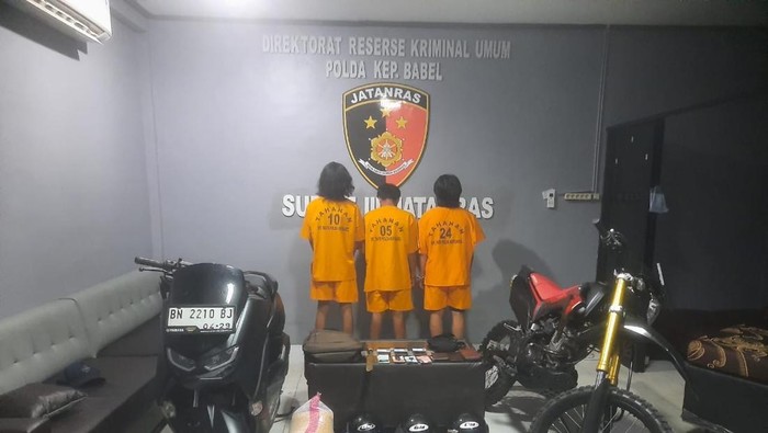 Komplotan rampok bersajam di Bangka diamankan polisi.