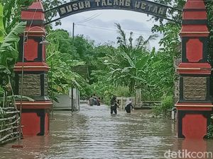 Waspada! Air Sungai Dengkeng Klaten Mulai Naik ke Permukiman-Sawah