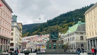 Tampak perumahan penduduk di pusat kota Bergen