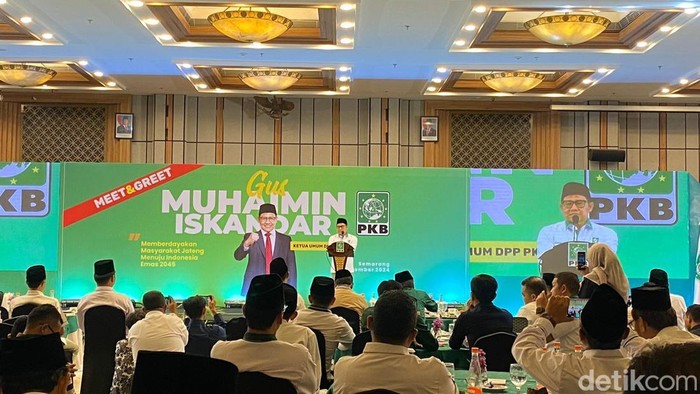 Ketua Umum PKB Muhaimin Iskandar di Hotel Patra Semarang, Kecamatan Candisari, Kota Semarang, Minggu (15/12/2024).