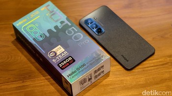 Dengan kapasitas baterai 5.000mAh, Infinix Hot 50 Pro menjanjikan daya tahan yang lama untuk penggunaan harian. Pengisian cepat 33W memastikan pengisi daya tidak memakan waktu lama, membuat Anda kembali aktif dengan cepat. / Foto: Adi Fida Rahman/detikINET