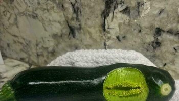 Bagian dari kulit timun zucchini yang tidak terbentuk. Foto: Boredpanda