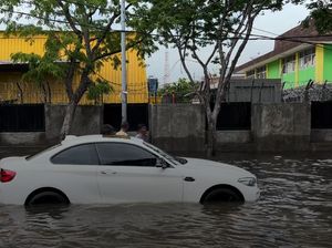 BMW Mogok Terobos Banjir Rob, Catat Batas Aman Lewati Genangan Air